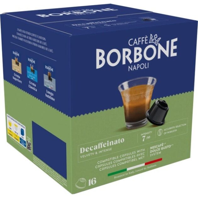 كبسولات نابولي منزوعة الكافيين، 16 قطعة | Caffe Borbone