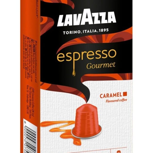 كبسولات قهوة إسبريسو بنكهة الكراميل متوافقة مع ماكينات نسبريسو، 10 كبسولات | Lavazza