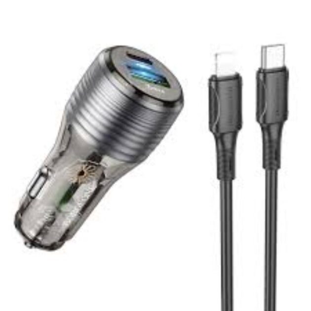 شاحن سيارة BOROFONE BZ30 Absolute PD30W+QC3.0 (من النوع C إلى C) - أسود شفاف | Borofone