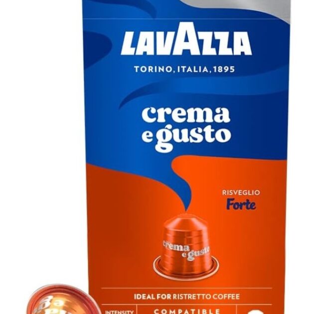 لافاتزا | كريما إي غوستو فورتي | كبسولات قهوة متوافقة مع نسبريسو | الشدة 13 | 10 كبسولات | Lavazza