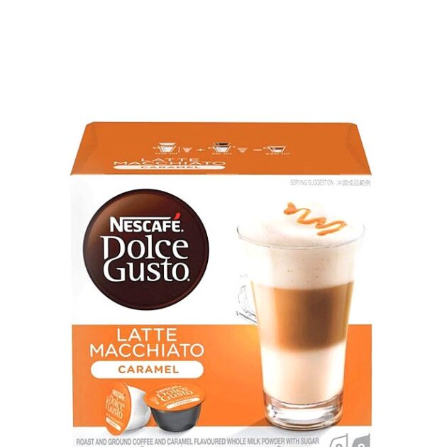 كبسولات قهوة دولتشي غوستو لاتيه ماكياتو بالكراميل، 10.55 غرام، عبوة من 16 كبسولة | Nescafe