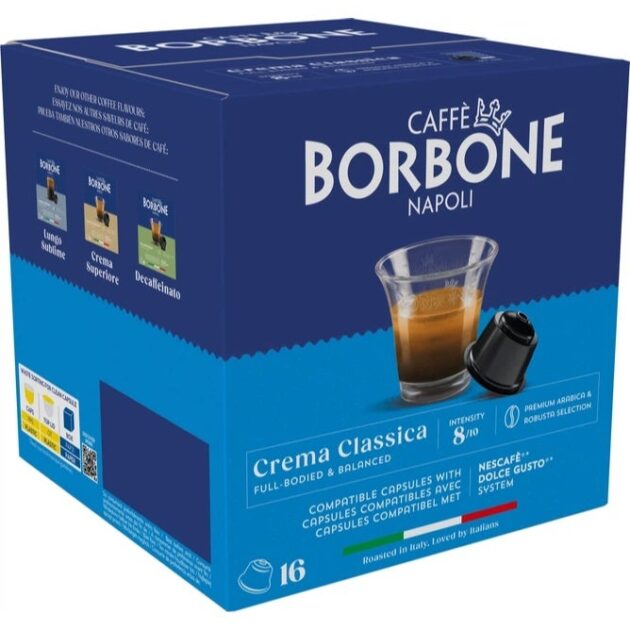 كبسولات كريما كلاسيكا متوافقة مع 8/10 - 16 كبسولة | Caffe Borbone