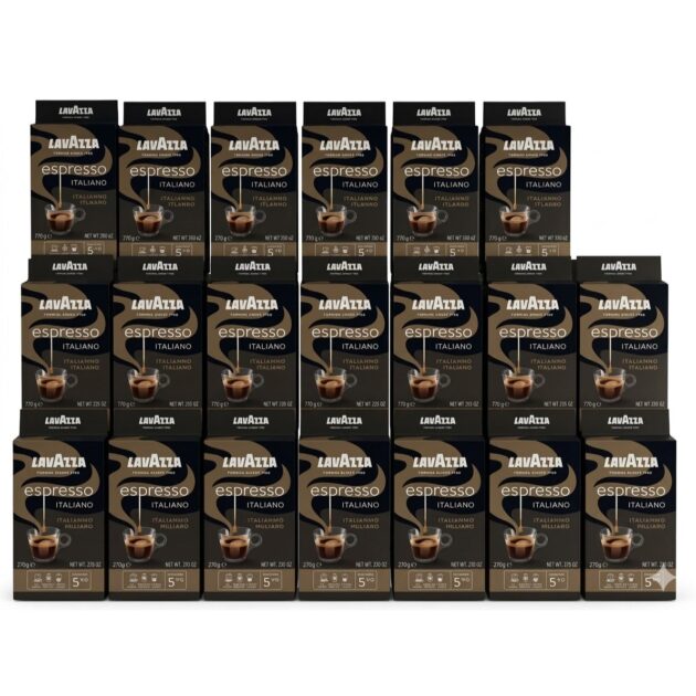 لافاتزا | إسبريسو إيطالي كلاسيكو | قهوة مطحونة | عبوة من 20 كيس × 250 غرام | تحميص متوسط ​​| درجة التحميص 5/10 | مزيج ناعم وعطري | Lavazza