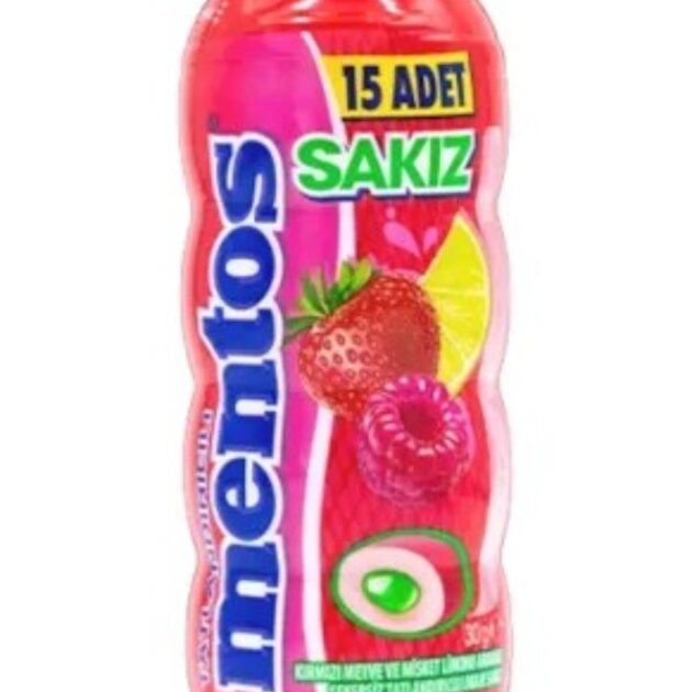 علكة منعشة بنكهات الفراولة والليمون والتوت الأحمر 30 غرام | Mentos
