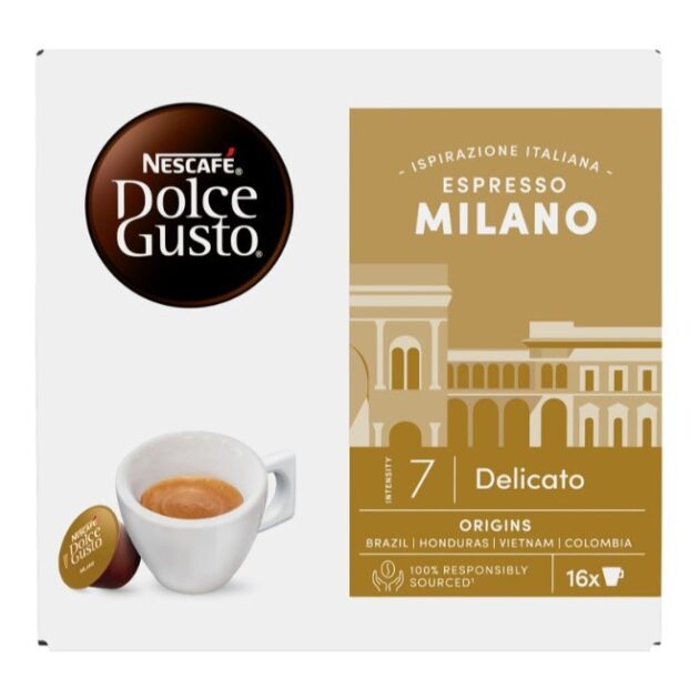 نسكافيه اسبريسو ميلانو كاوا و كابسولكاش 16 قطعة. | Dolce Gusto