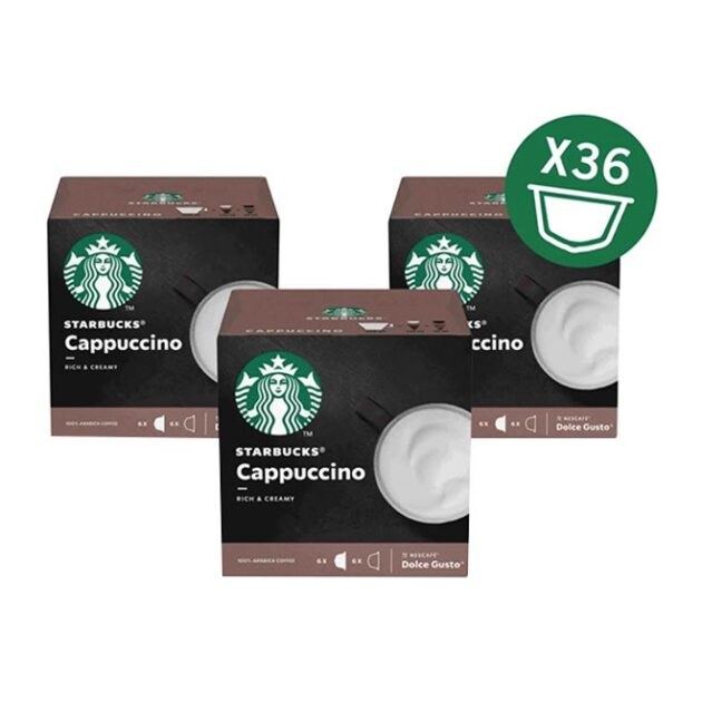 كبسولات قهوة كابتشينو نسكافيه دولتشي غوستو، ١٢٠ غرام، عبوة من ٣ كبسولات | Starbucks
