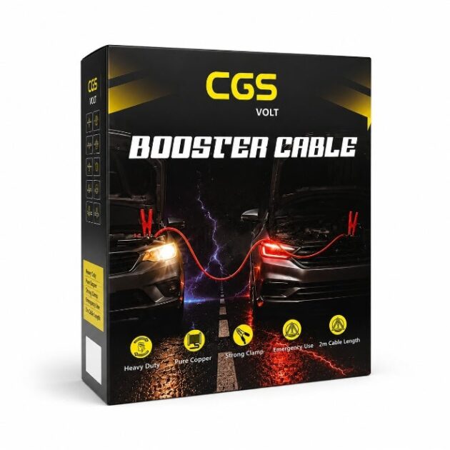 كابل معزز CGS بقوة 400 أمبير | كابل تشغيل متين | نحاس نقي بطول 2 متر | كابل توصيل بطارية للسيارات 12 فولت | CGS
