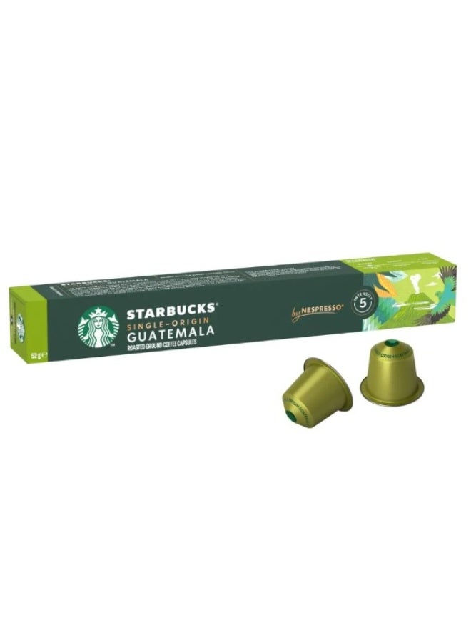 كبسولات قهوة ستاربكس أحادية المنشأ من غواتيمالا متوافقة مع ماكينات نسبريسو، 10 قطع | Starbucks