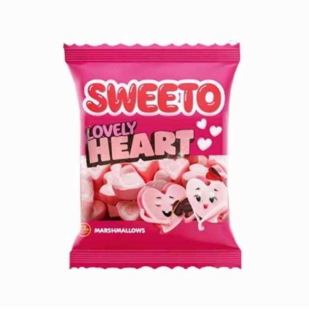 حلوى مارشميلو سويتو على شكل قلب بتصميم قلب، 60 غرام | Sweeto